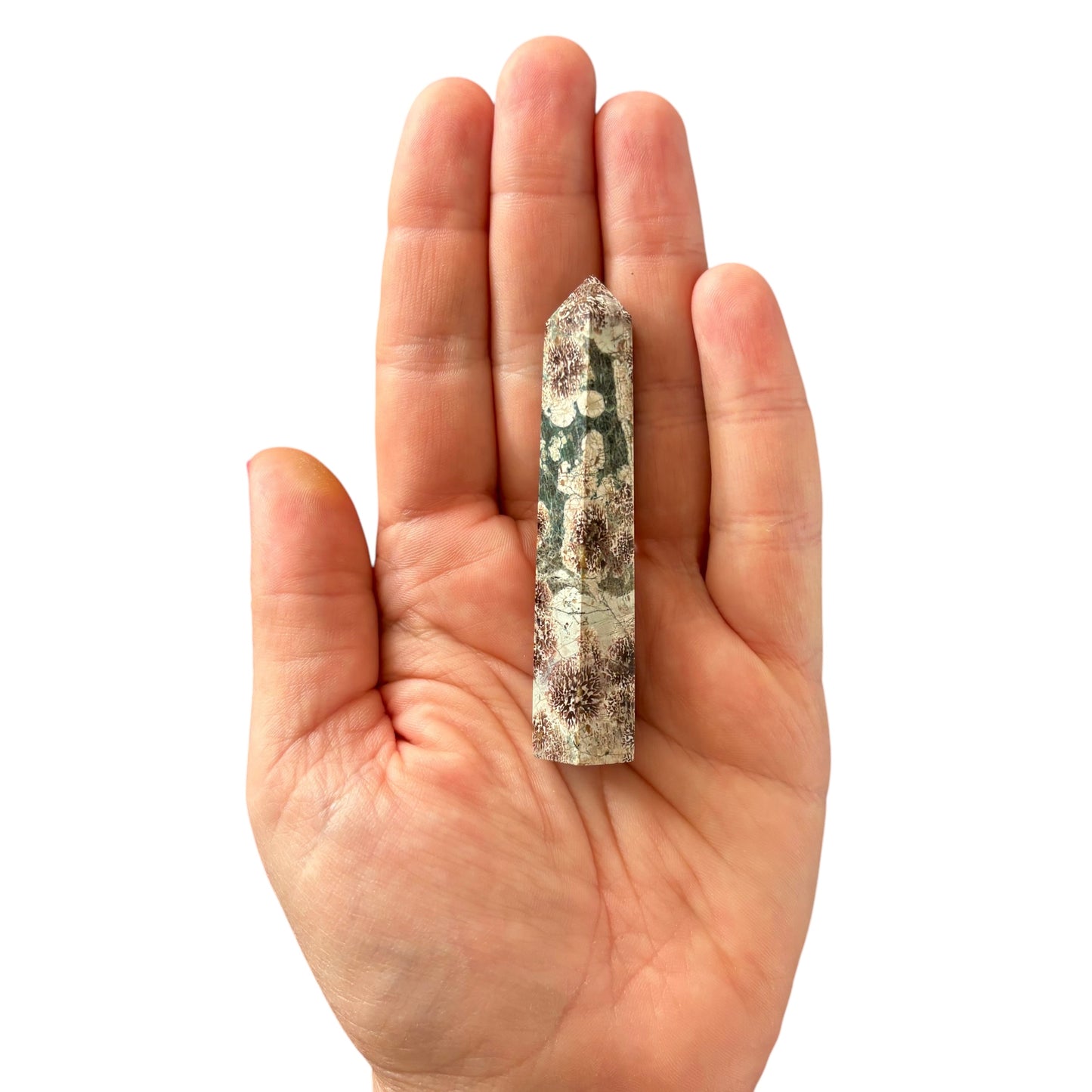 75mm Green Flower Agate Point