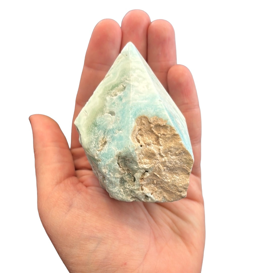 265g Blue Aragonite Cut Base