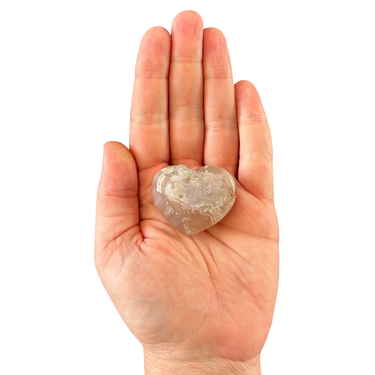 33g Flower Agate Heart