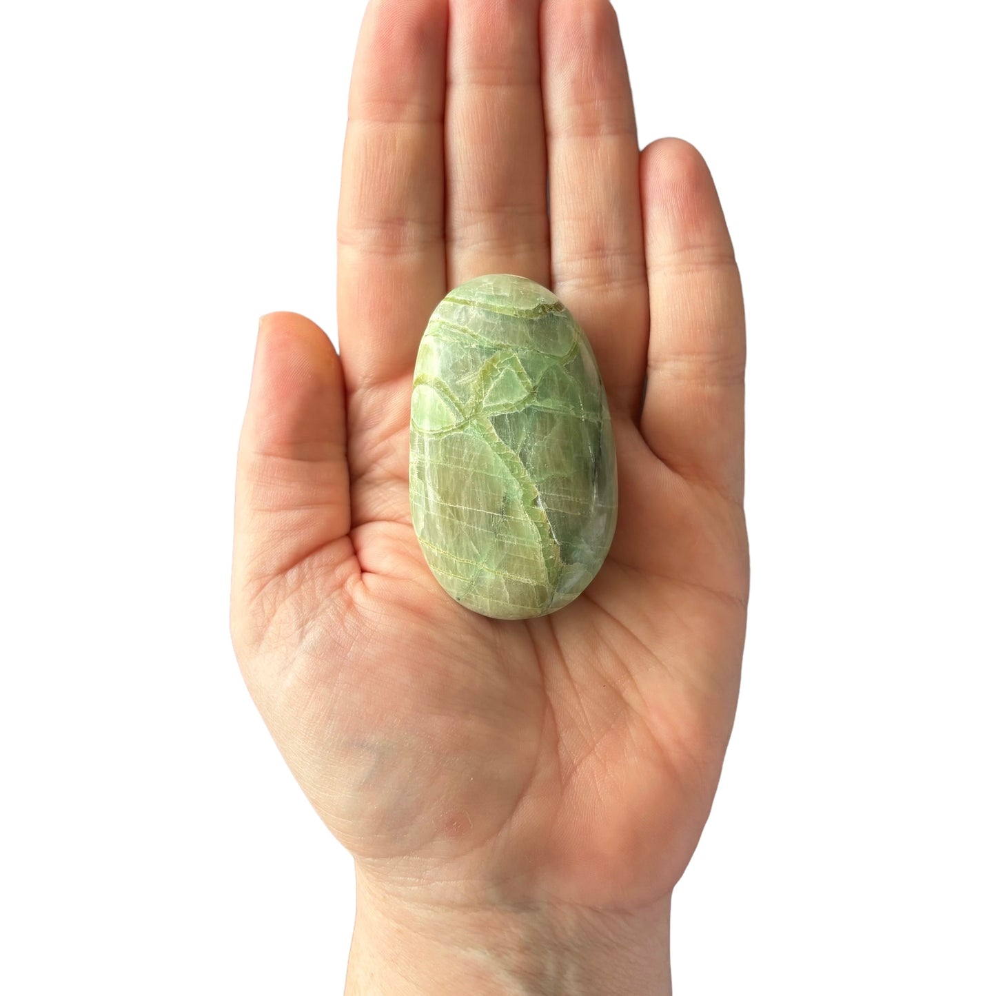 84g Green Moonstone Palm Stone