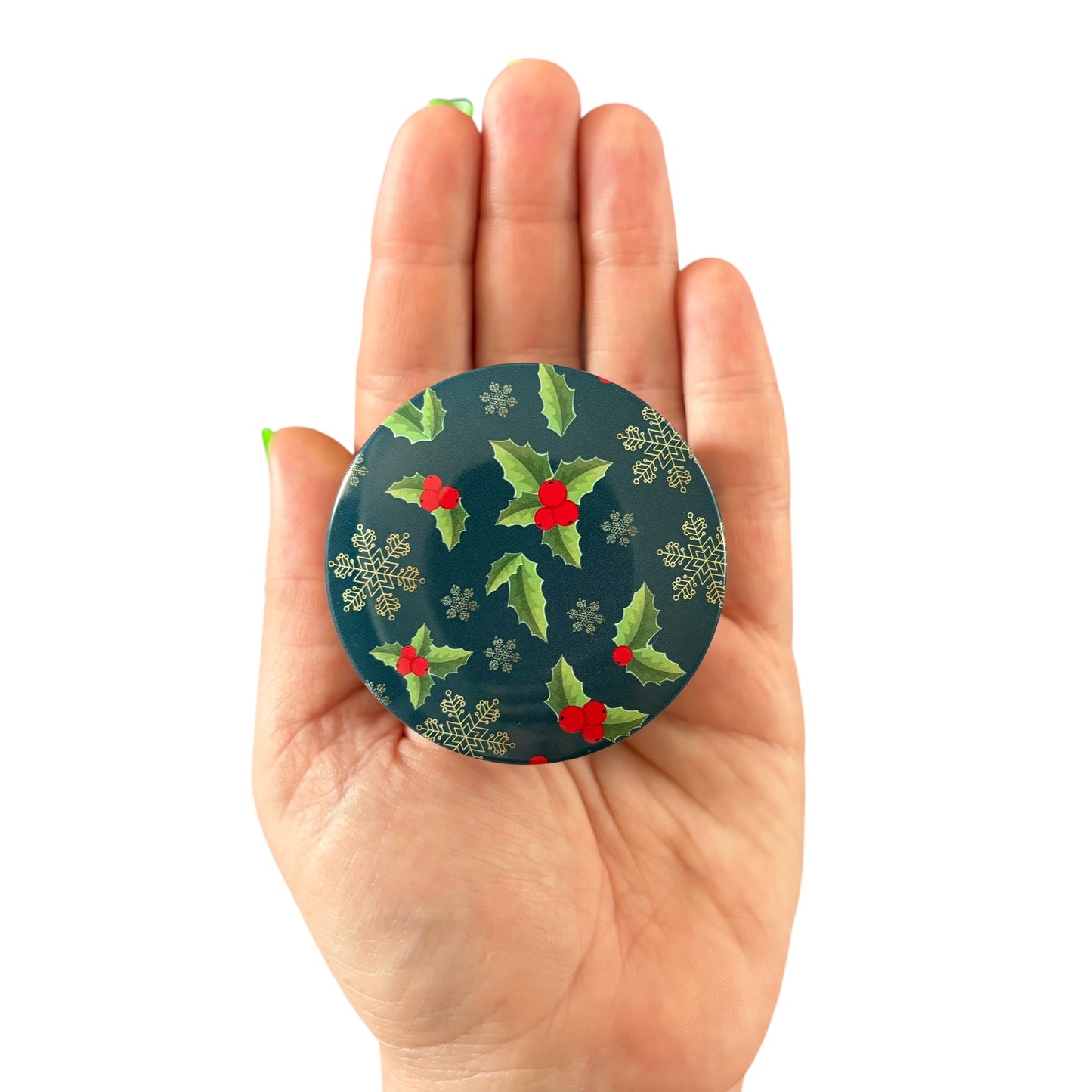 Teal Blue Black Salt Christmas Container