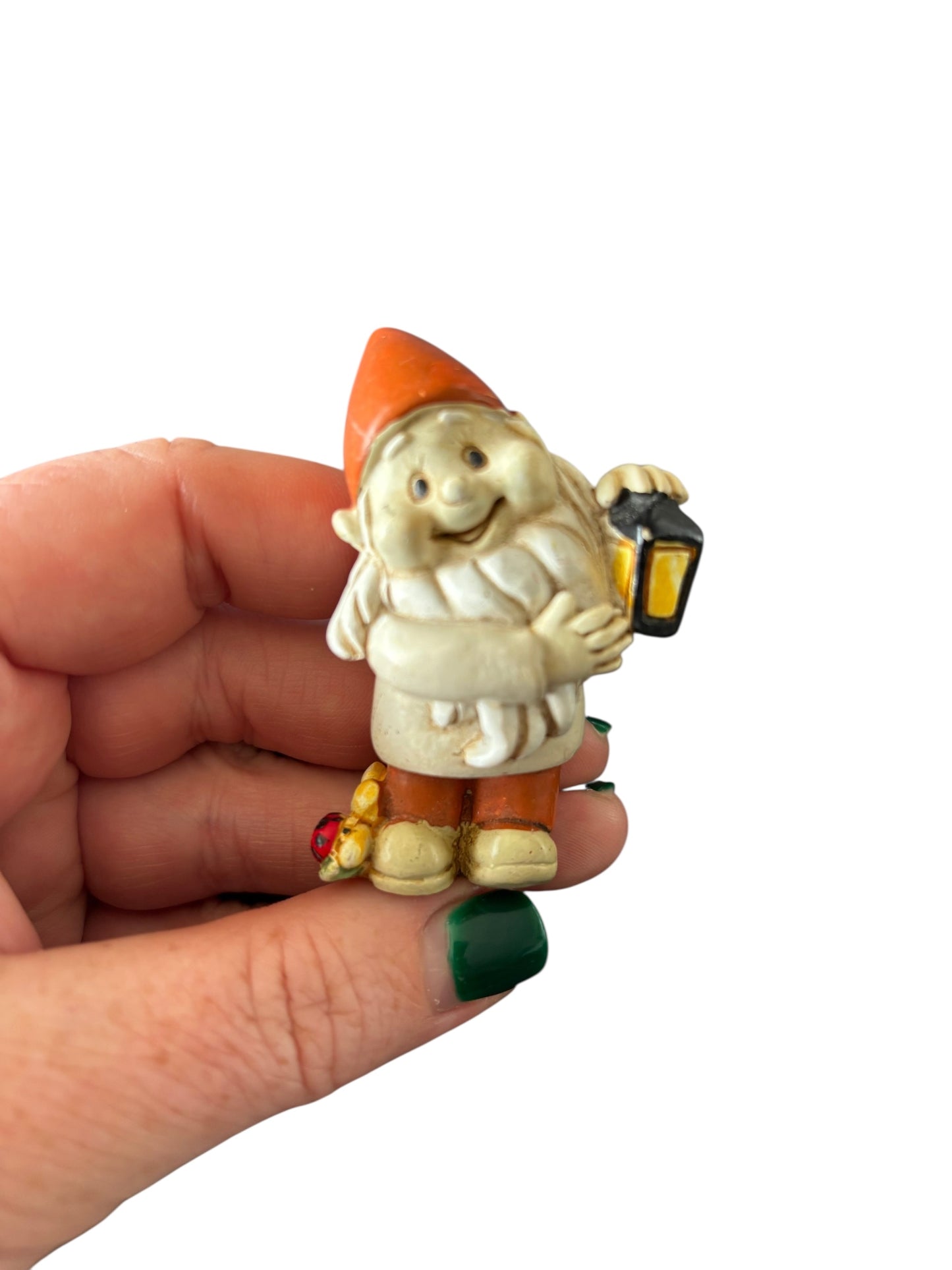 Orange Hat Gnome with lantern