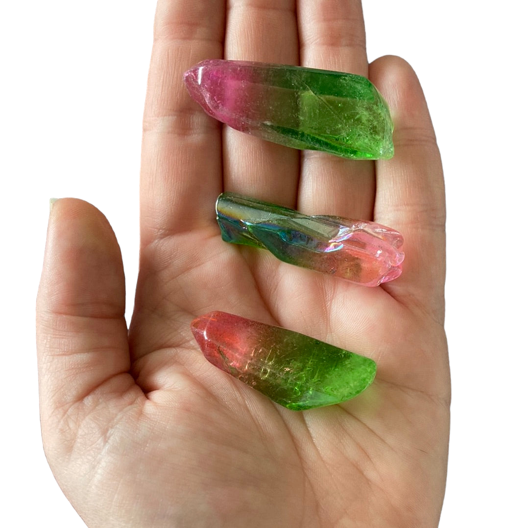 10-20g Pink & Green Aura Quartz Shard