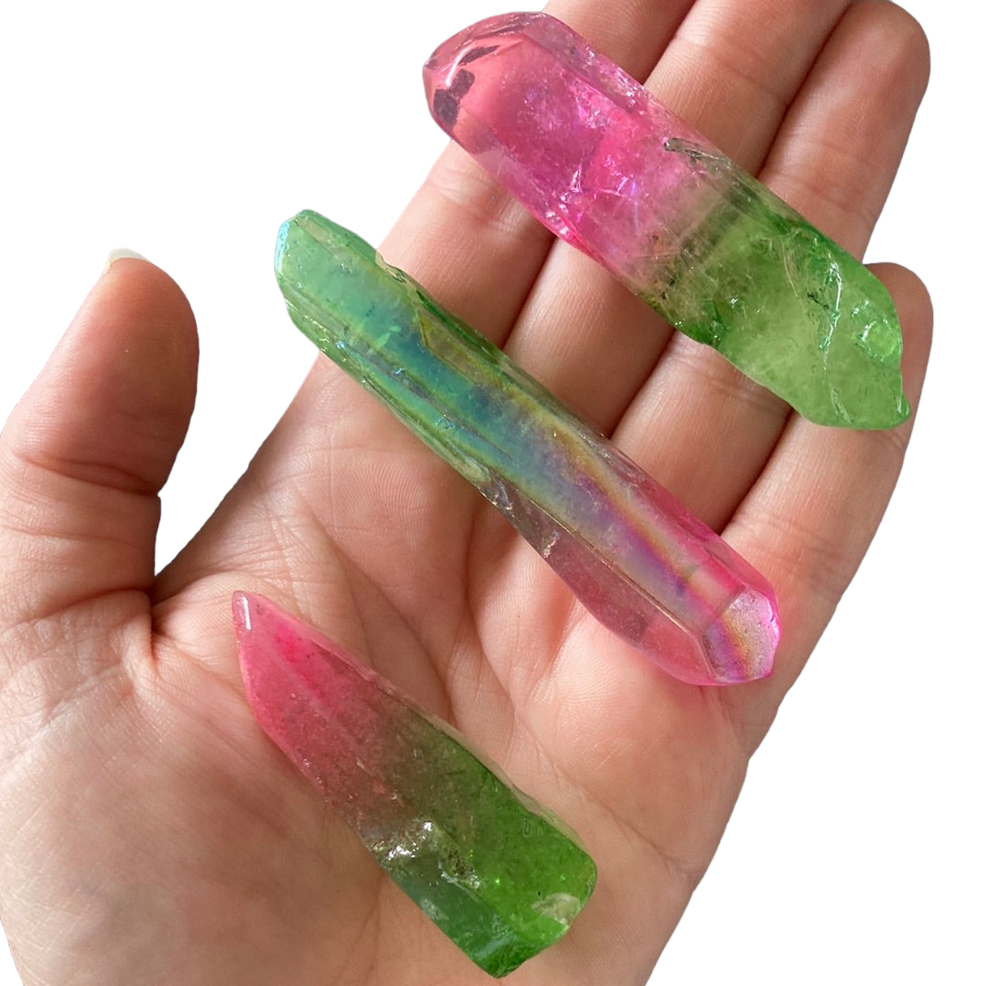 30-40g Pink & Green Aura Quartz Shard