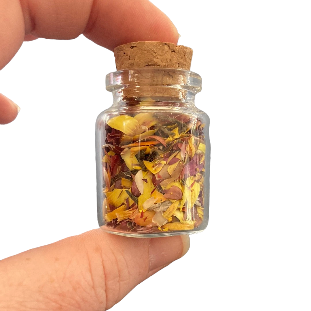 Yellow dried flowers Wish Bottle