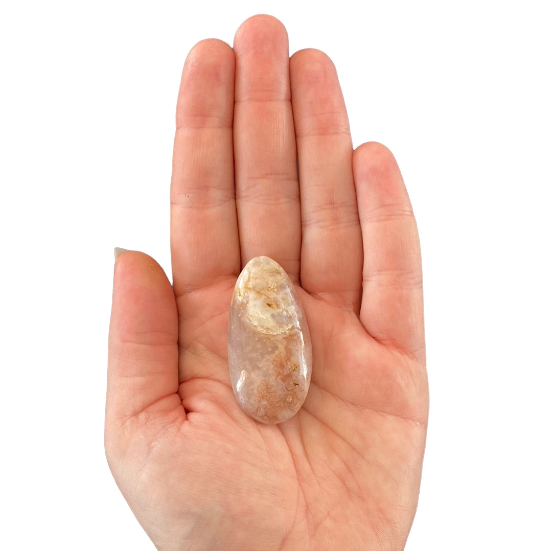23g Flower Agate Palm Stone