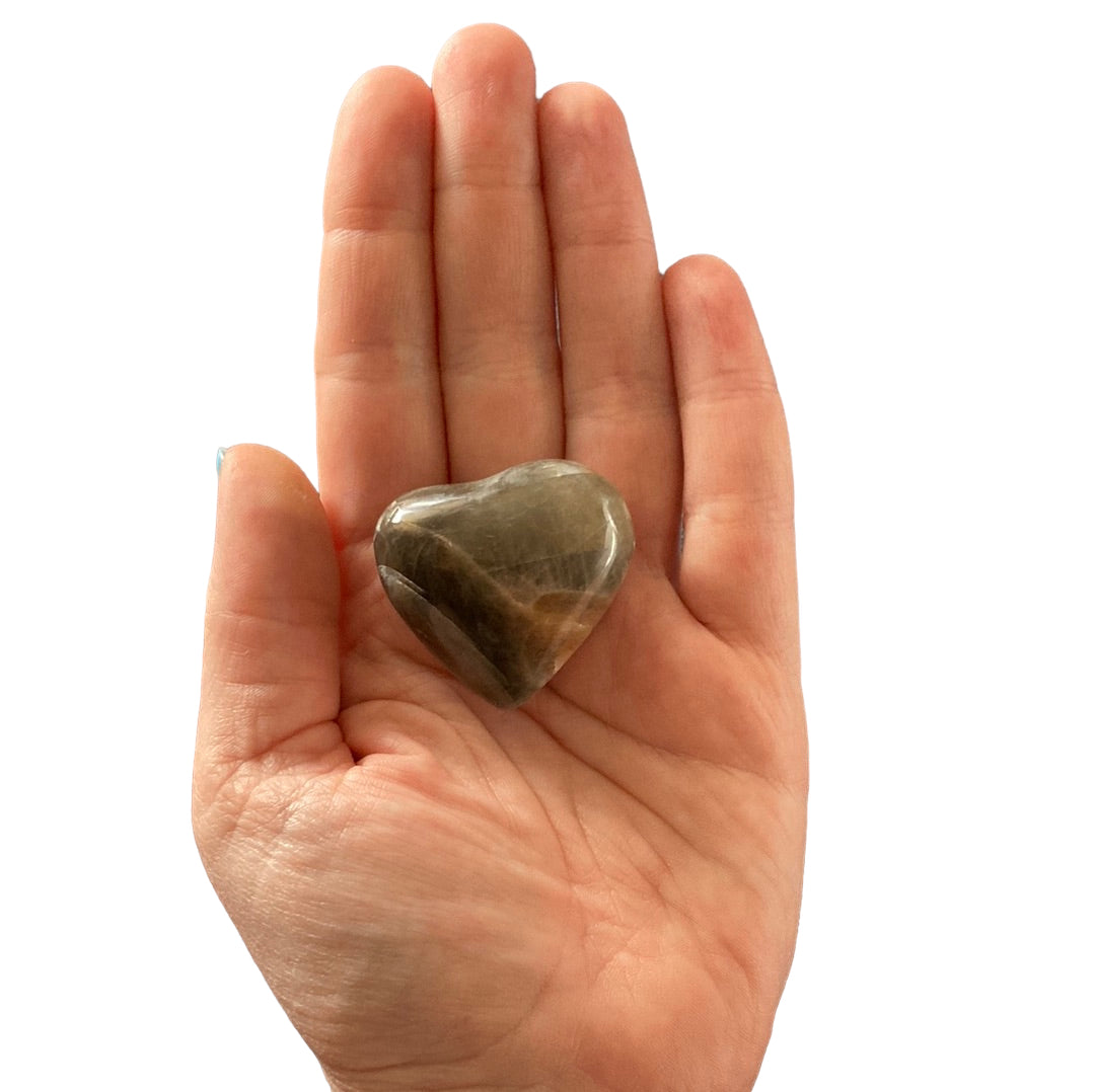 41g Black Moonstone Heart