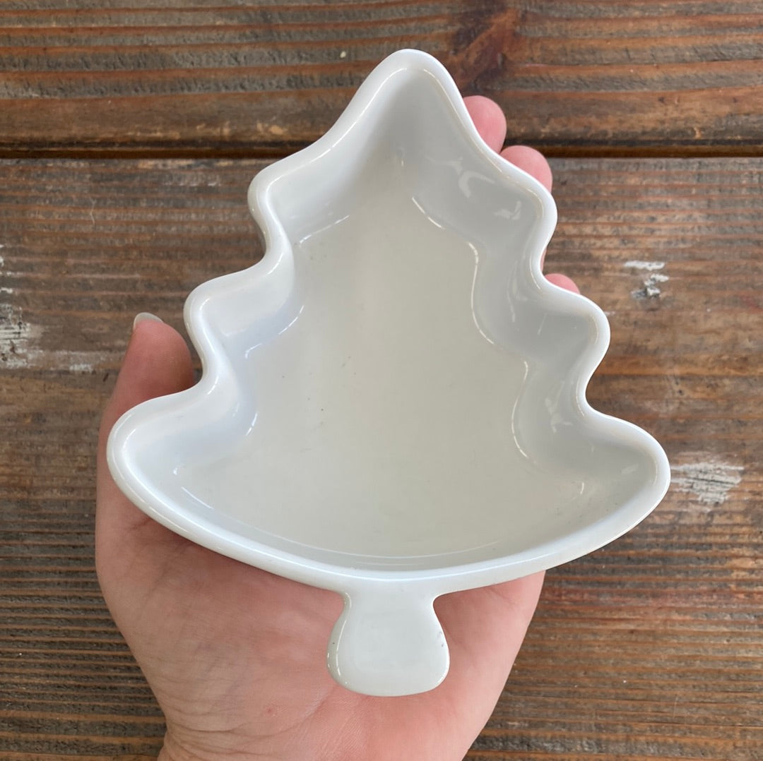 White Xmas Tree Trinket Tray