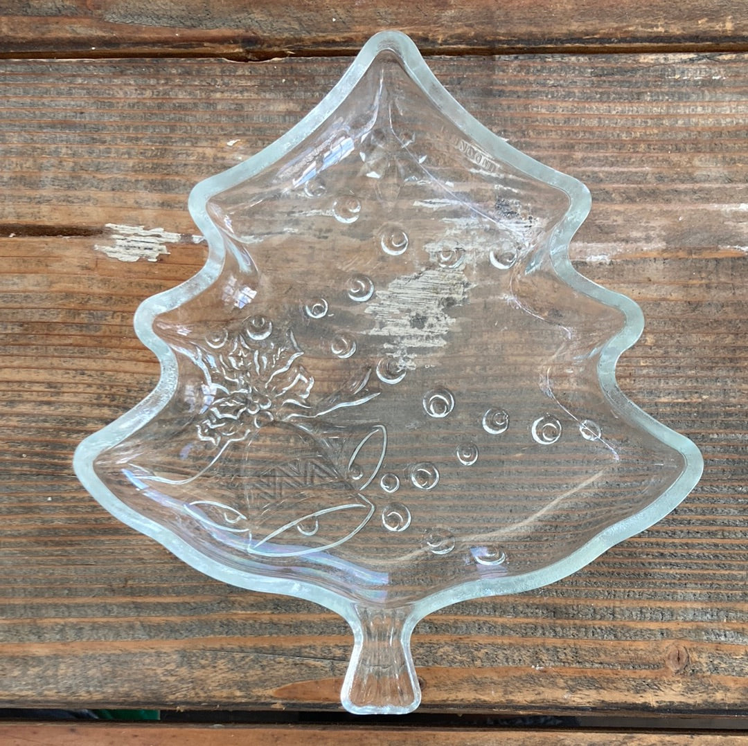 T80 Glass Xmas Trinket Tray