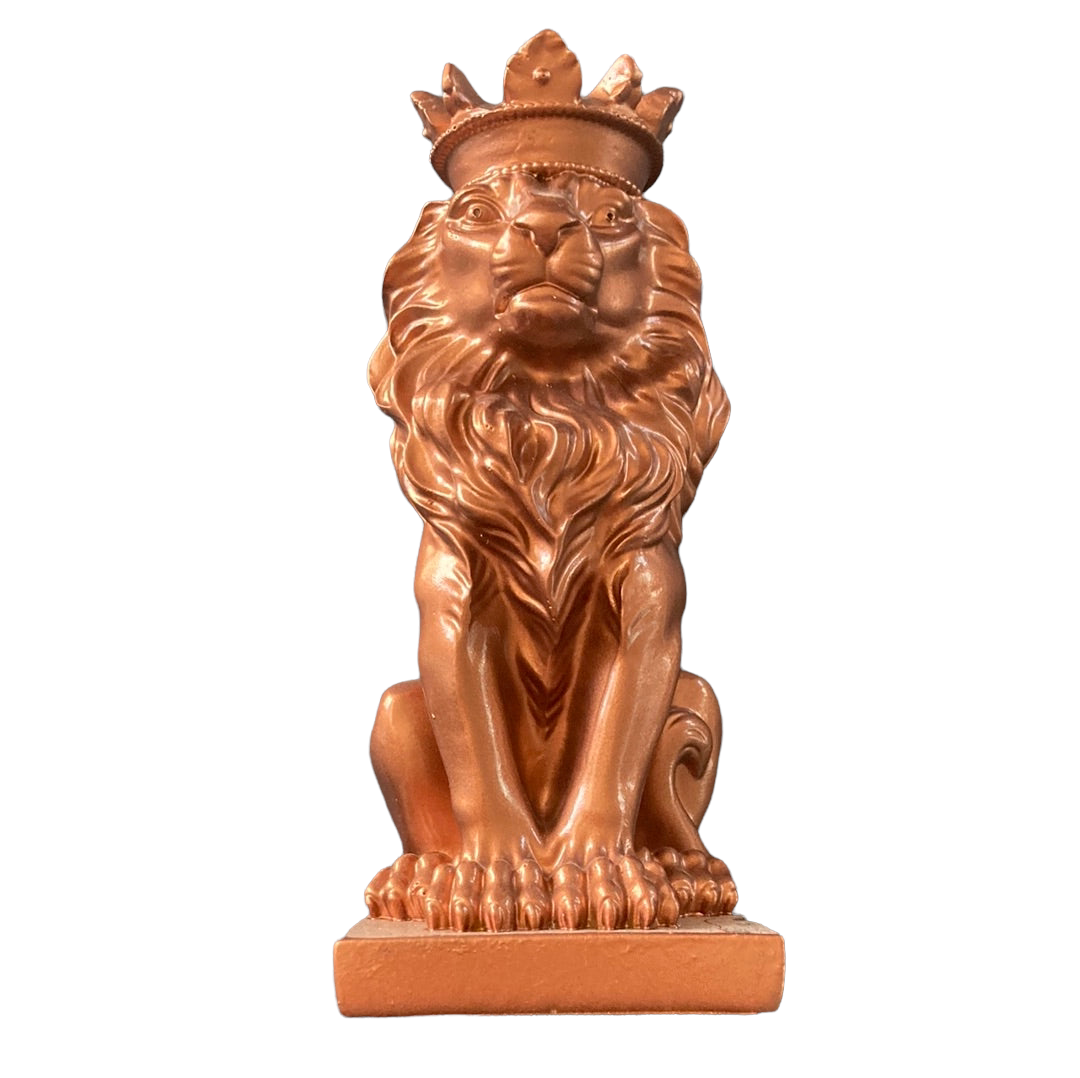 Big Copper Lion Sphere Stand