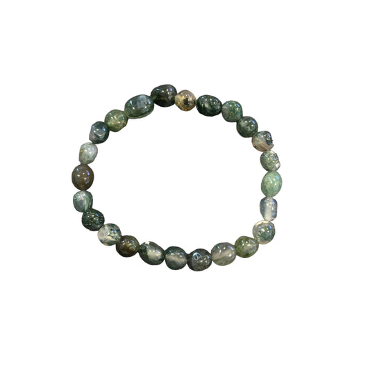 Moss Agate Pebble Bracelet