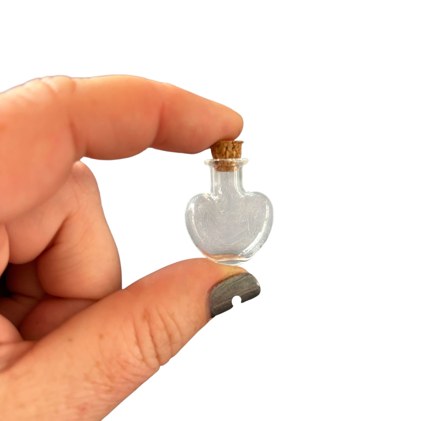 Glass Heart Shaped Wish Bottle