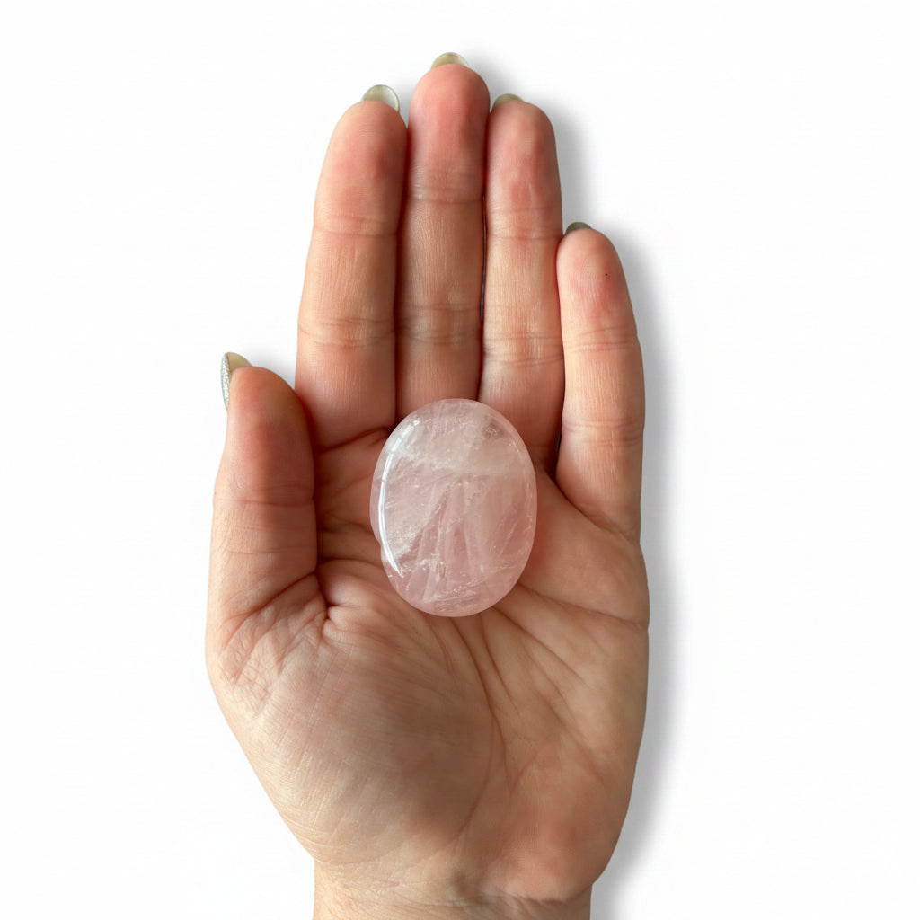 36g Rose Quartz Palm Stone