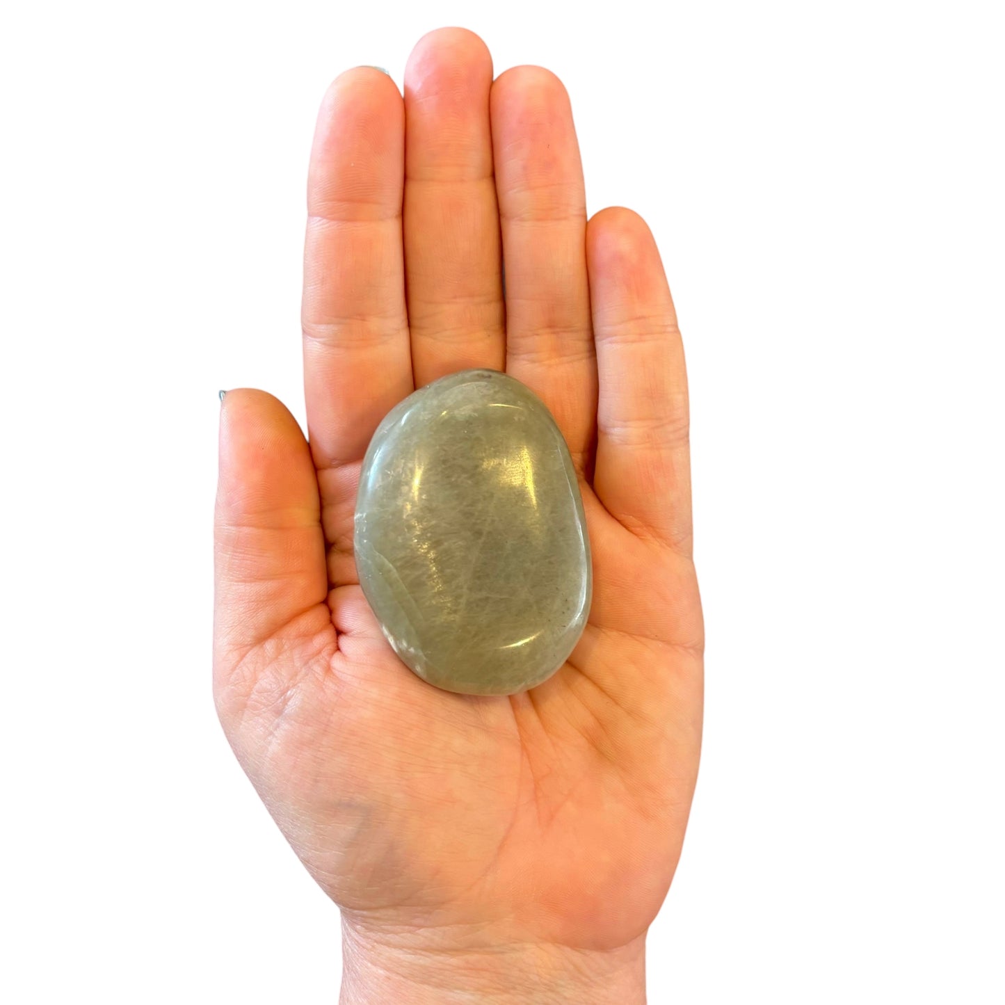 90g Green Moonstone Palm Stone