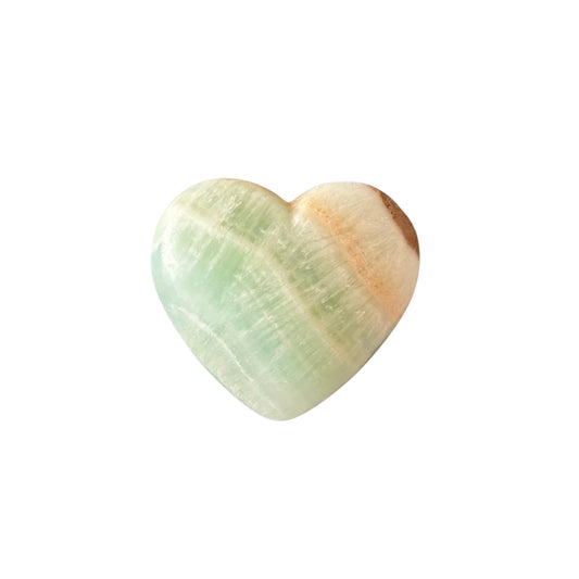 98g Pistachio Calcite Heart