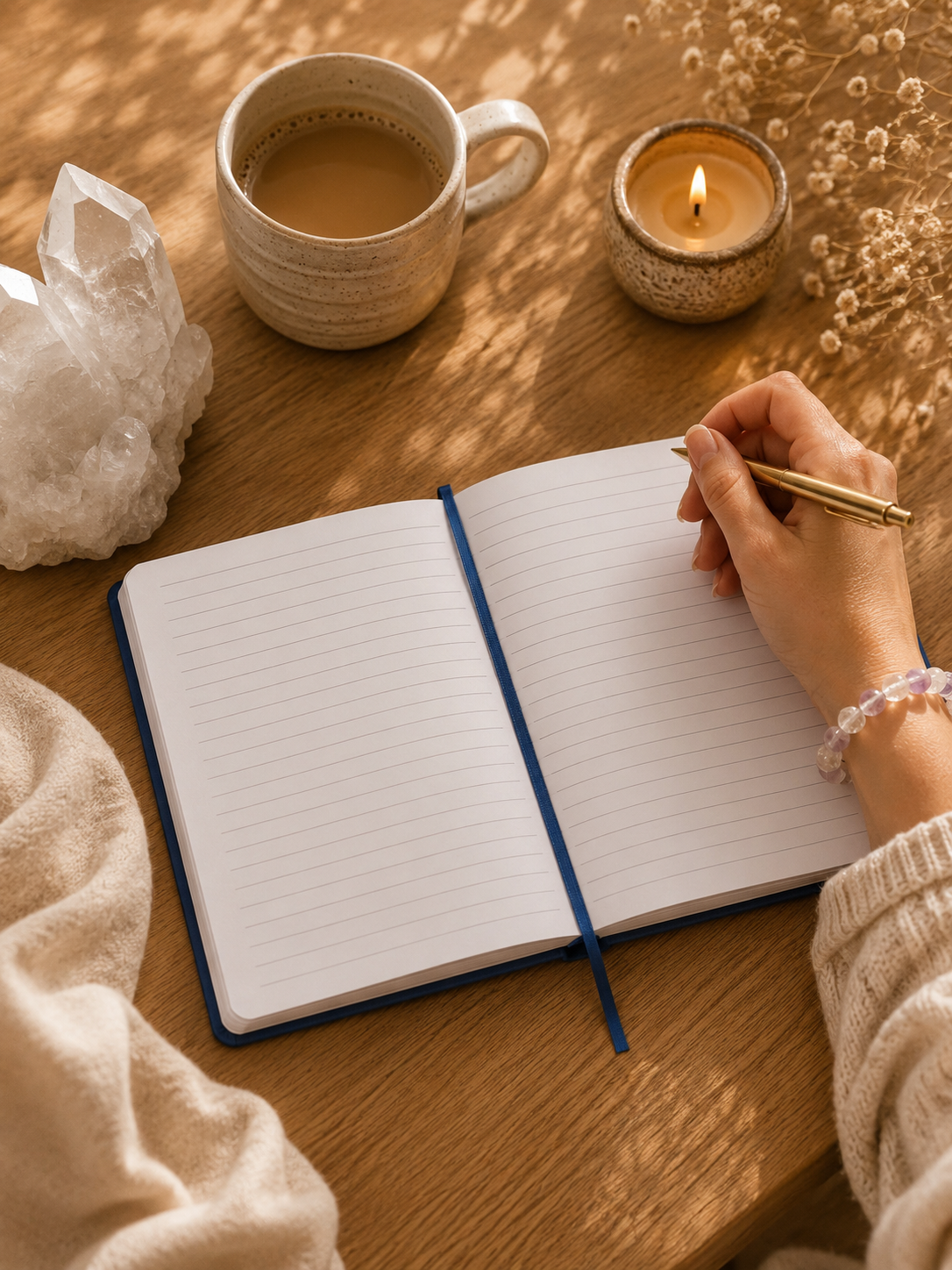 Powered By Crystals, Chaos & Coffee notebook