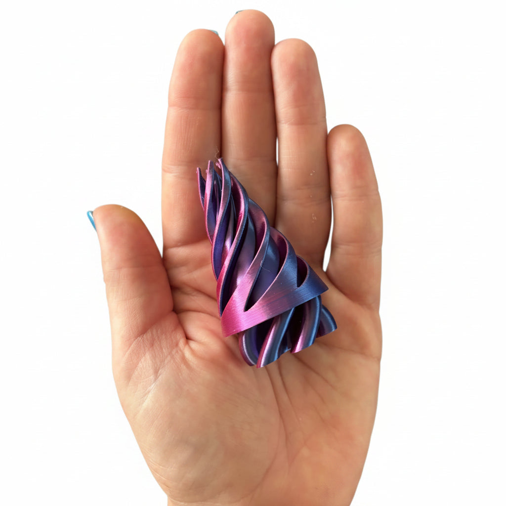 3D spiral pink/purple cone Toy