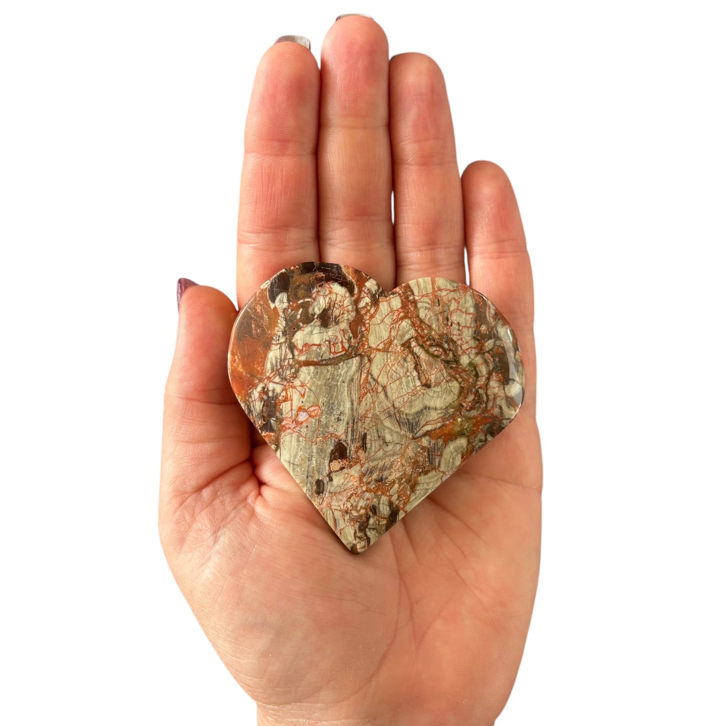 115g Money Agate Heart