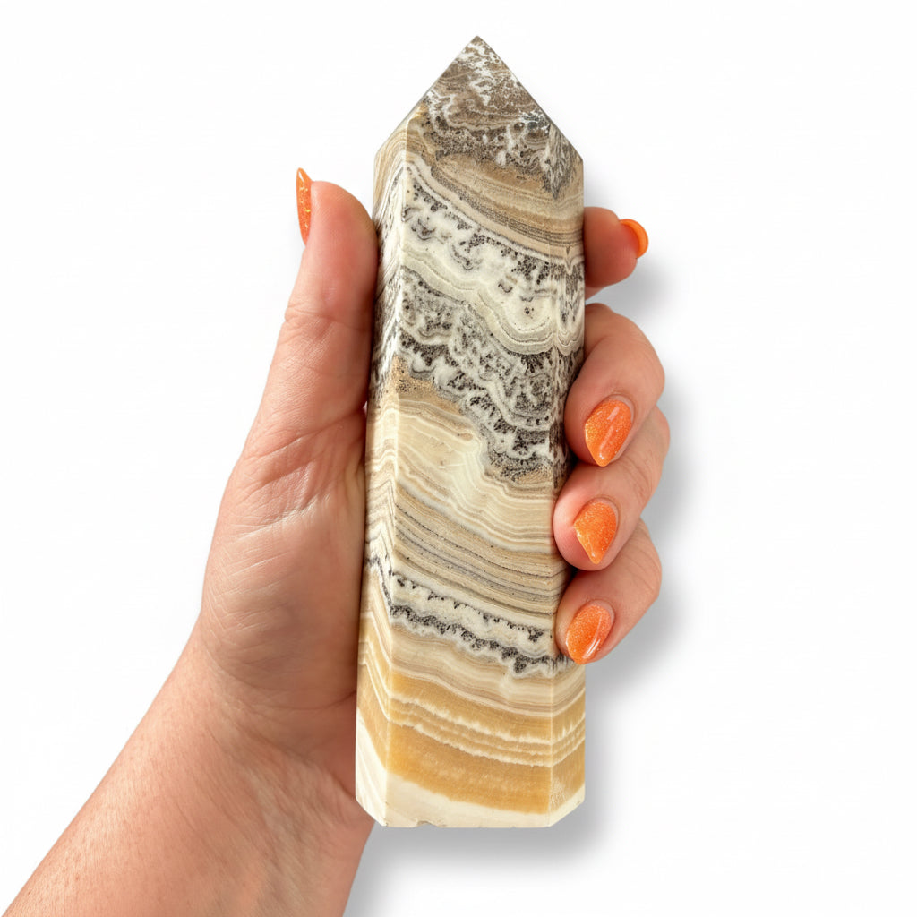 162mm Banded Calcite Point