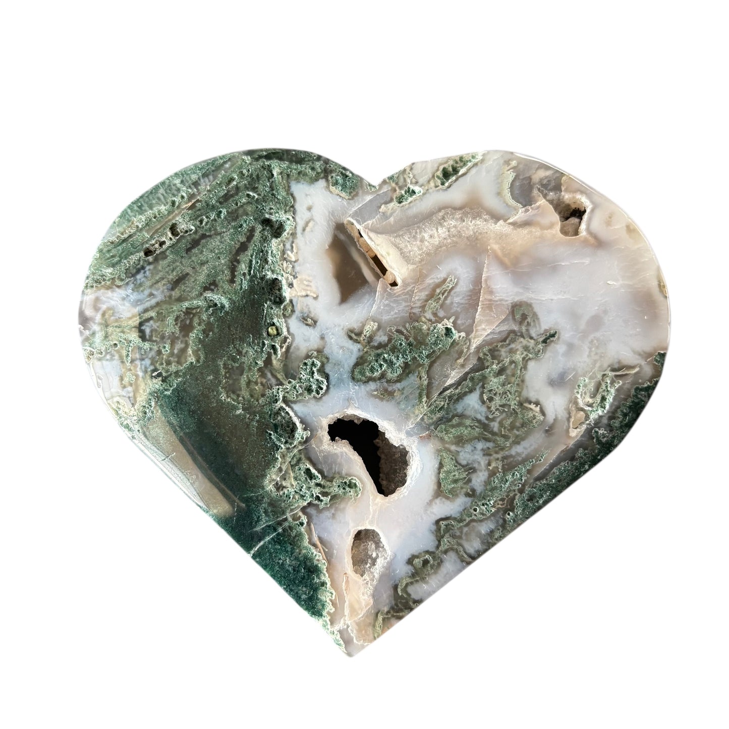 257g Moss Agate Heart