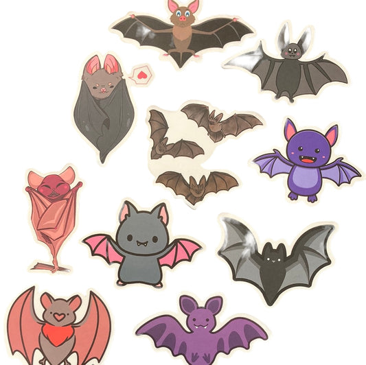 Cartoon Bat 10pc Bag of stickers