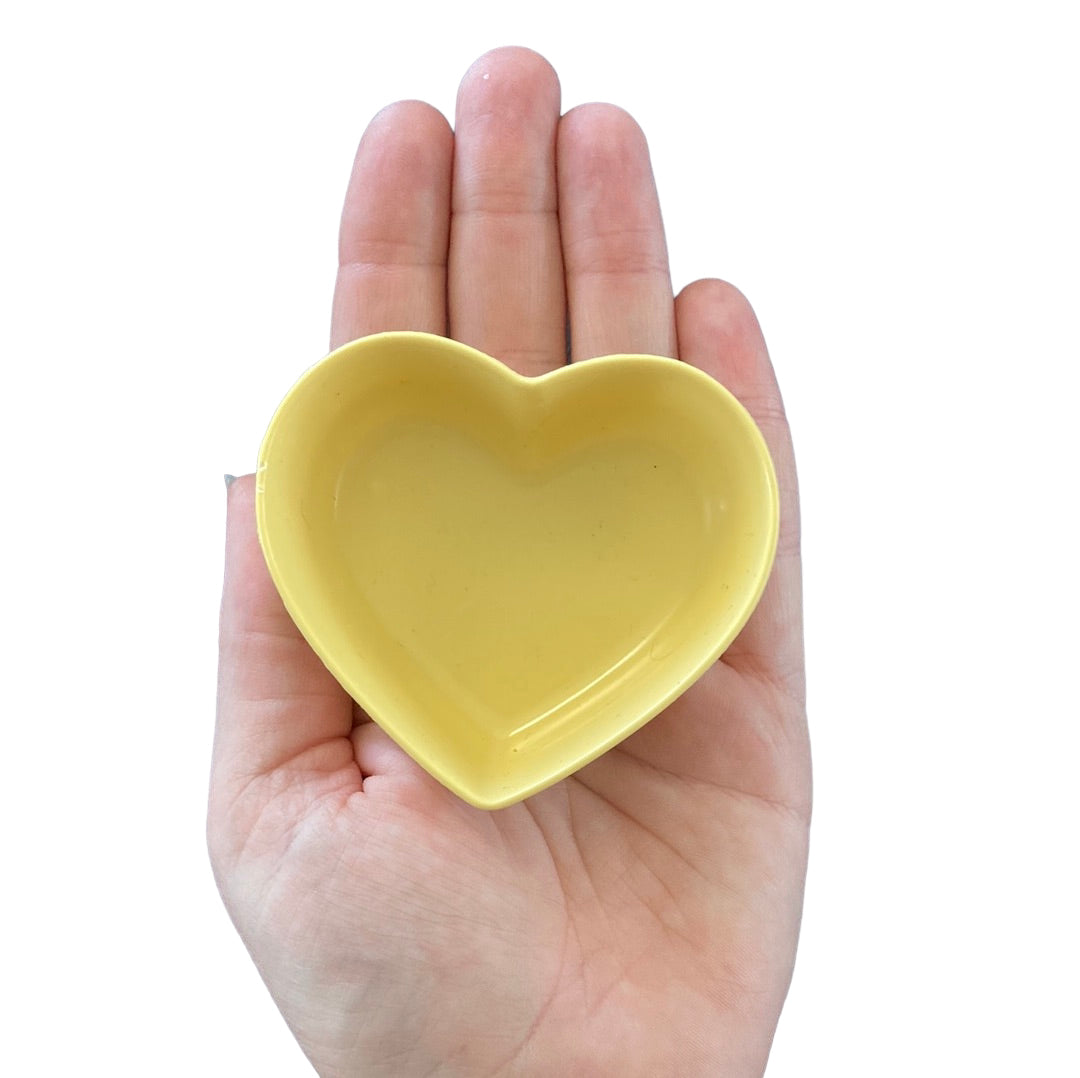 Yellow Plastic Heart Bowl