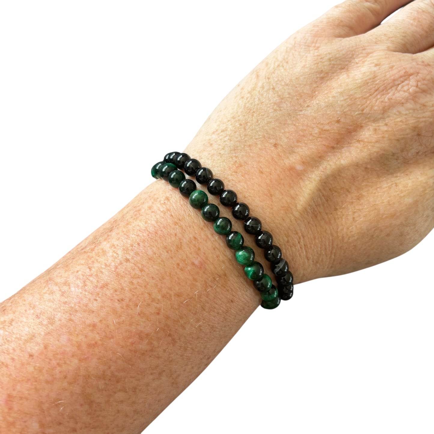 6mm Capricorn Black Sardonyx&Green Tiger Eye Bracelet Set