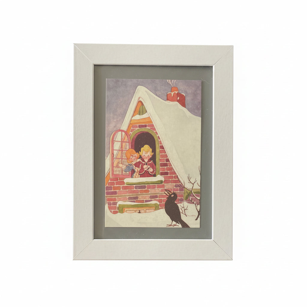 Framed Vintage Art-Snow Crow