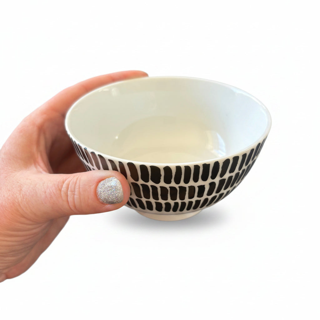 Round Black and White Trinket Tray