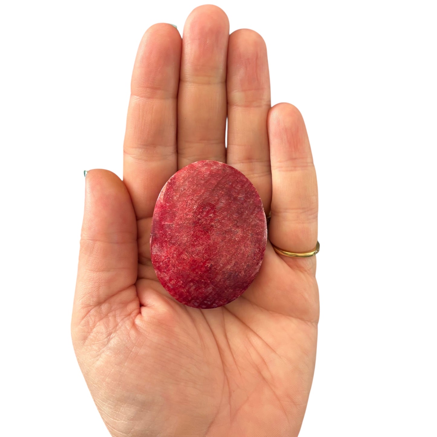 61g Red Moonstone Palm Stone