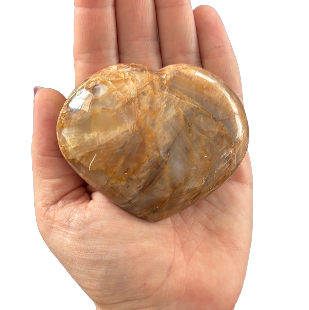 230g Peach Moonstone Heart