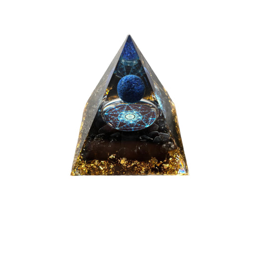 Black Obsidian Lapis Lazuli Sphere Pyramid