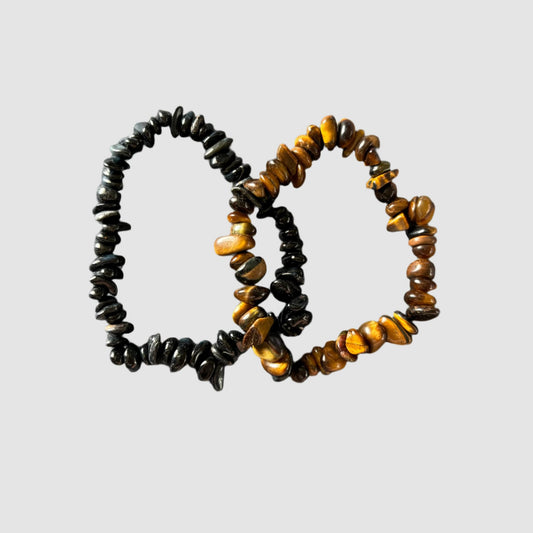 Blue Tiger Eye & Gold Tiger Eye Bracelet Set