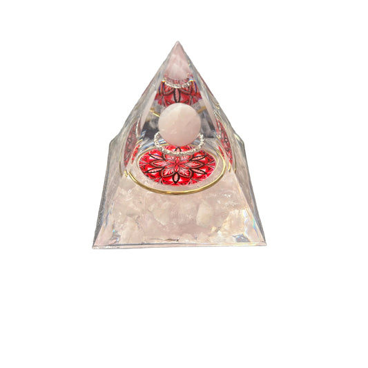 Rose Quartz Sphere Pyramid