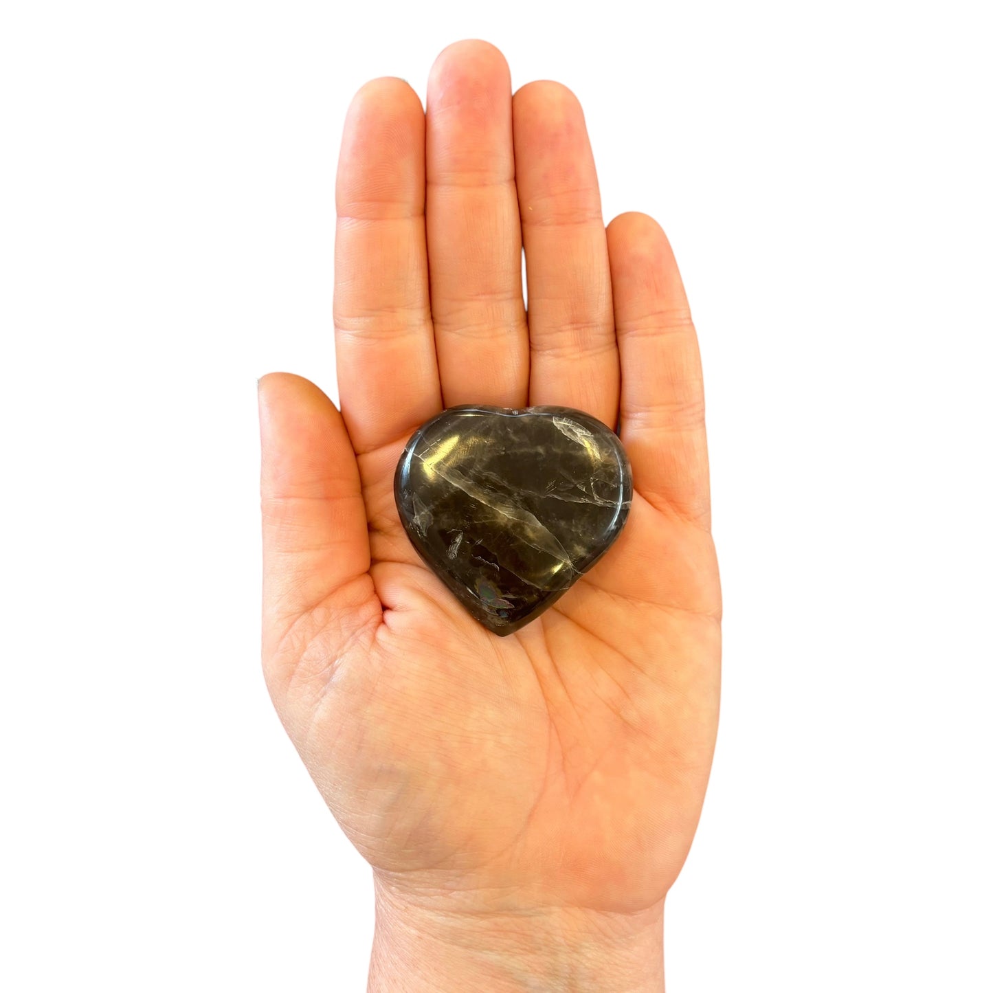 51g Black Moonstone Heart