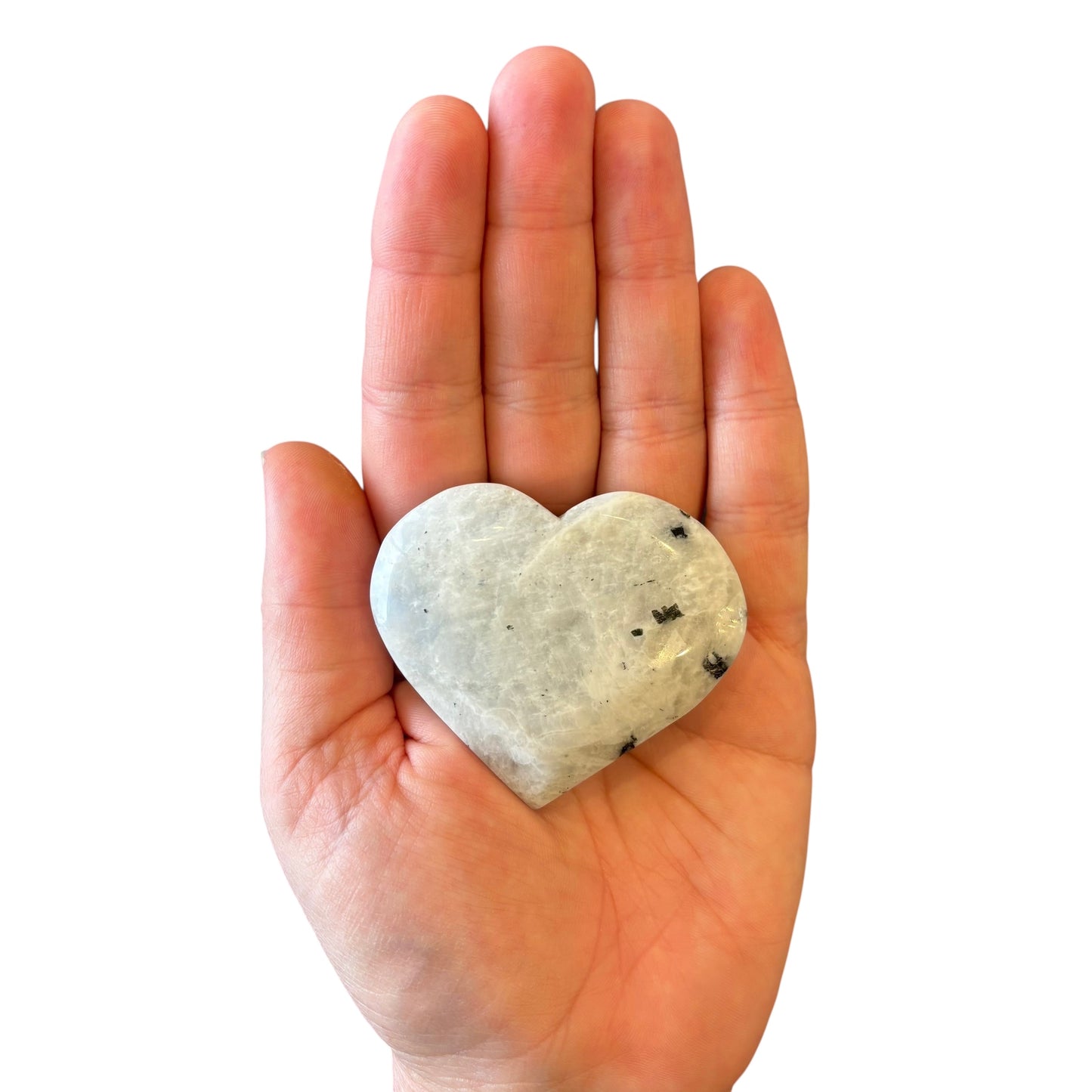 91g White Moonstone Heart