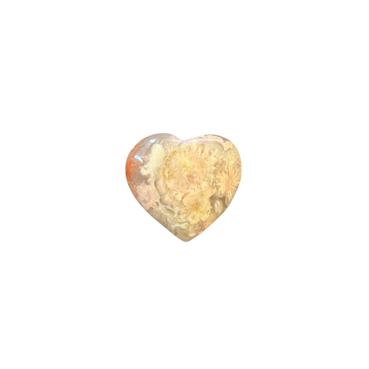 22g Flower Agate Heart