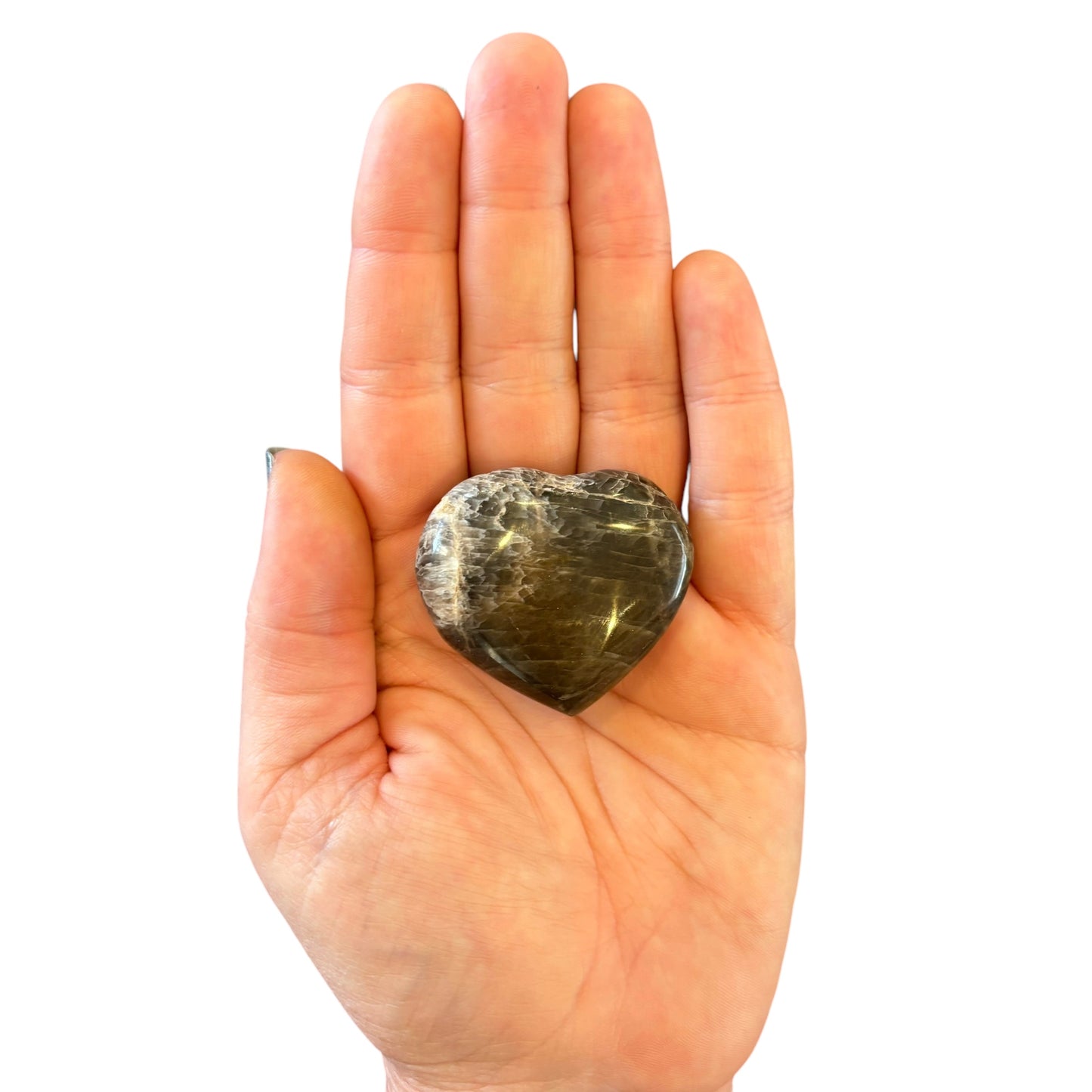 41g Black Moonstone Heart