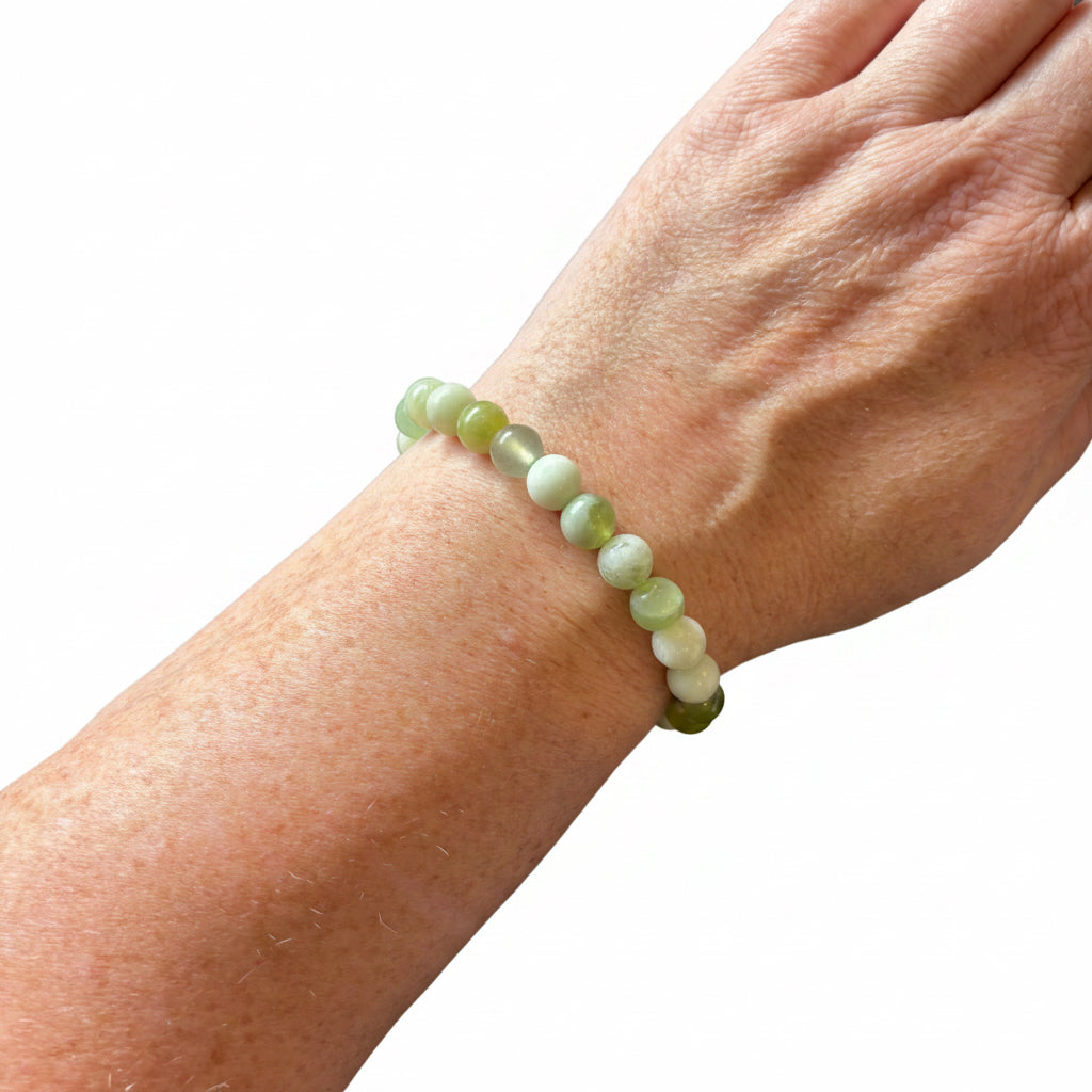8mm Light Green Jade Bracelet