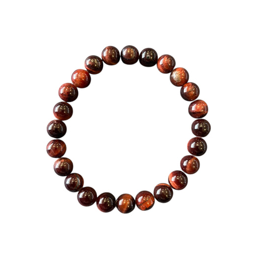 8mm Red Tiger Eye Bracelet