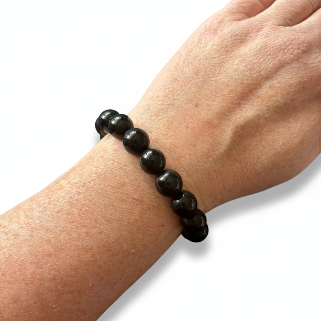 10mm Black Obsidian Bracelet