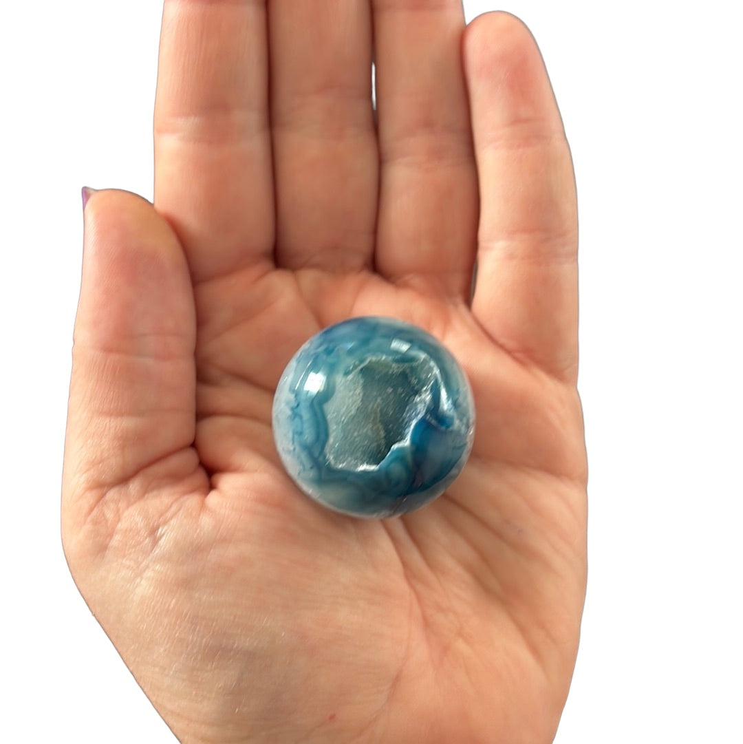 35mm Agate (blue dyed) Sphere