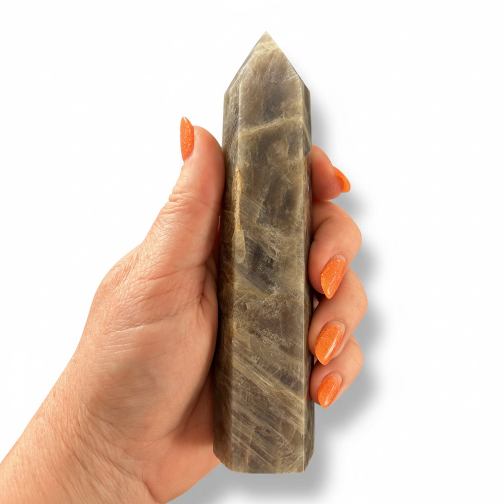 151mm Black Moonstone Point
