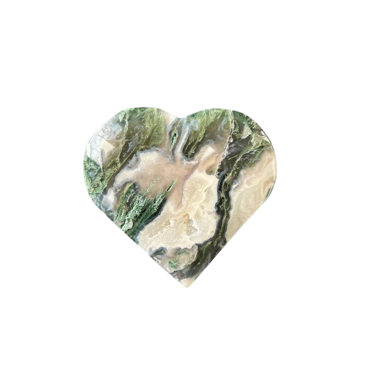 94g Moss Agate Heart