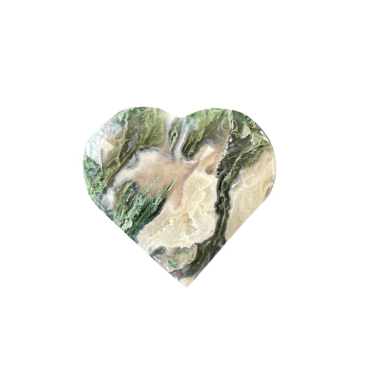 94g Moss Agate Heart