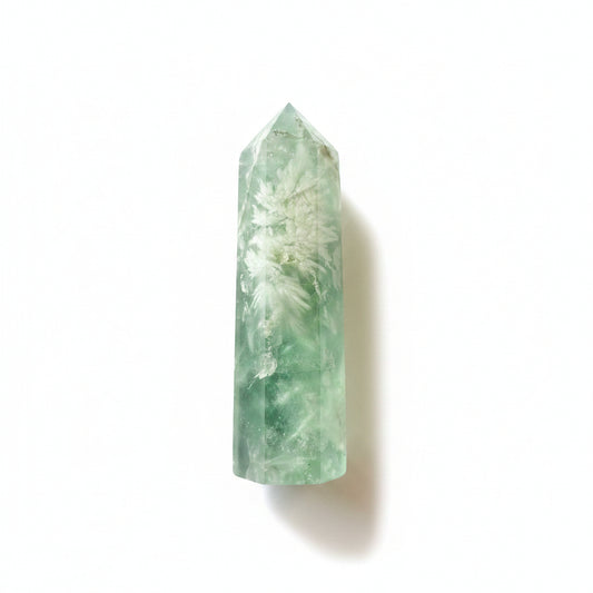 82mm Snowflake Fluorite Point