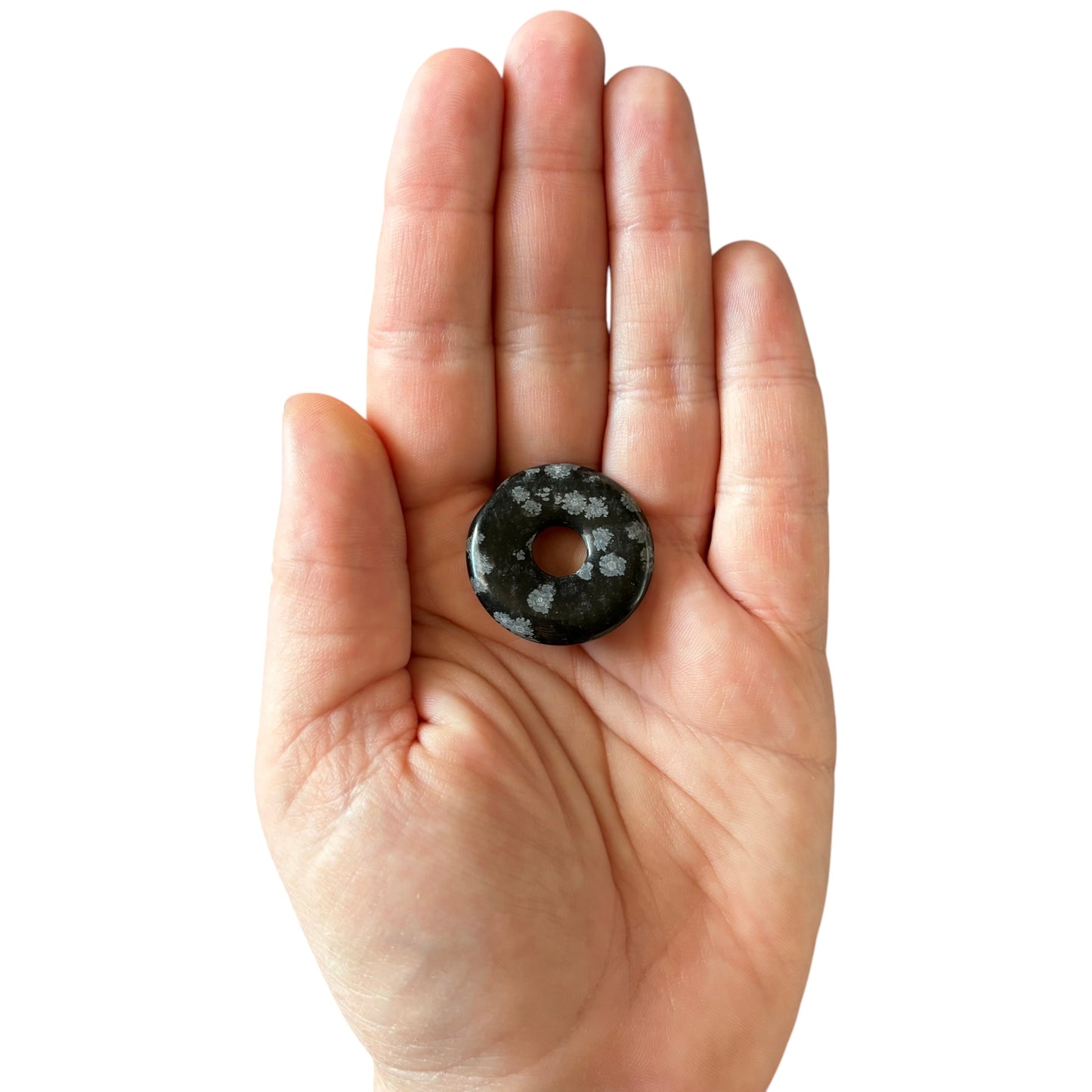 30mm Snowflake Obsidian Donut