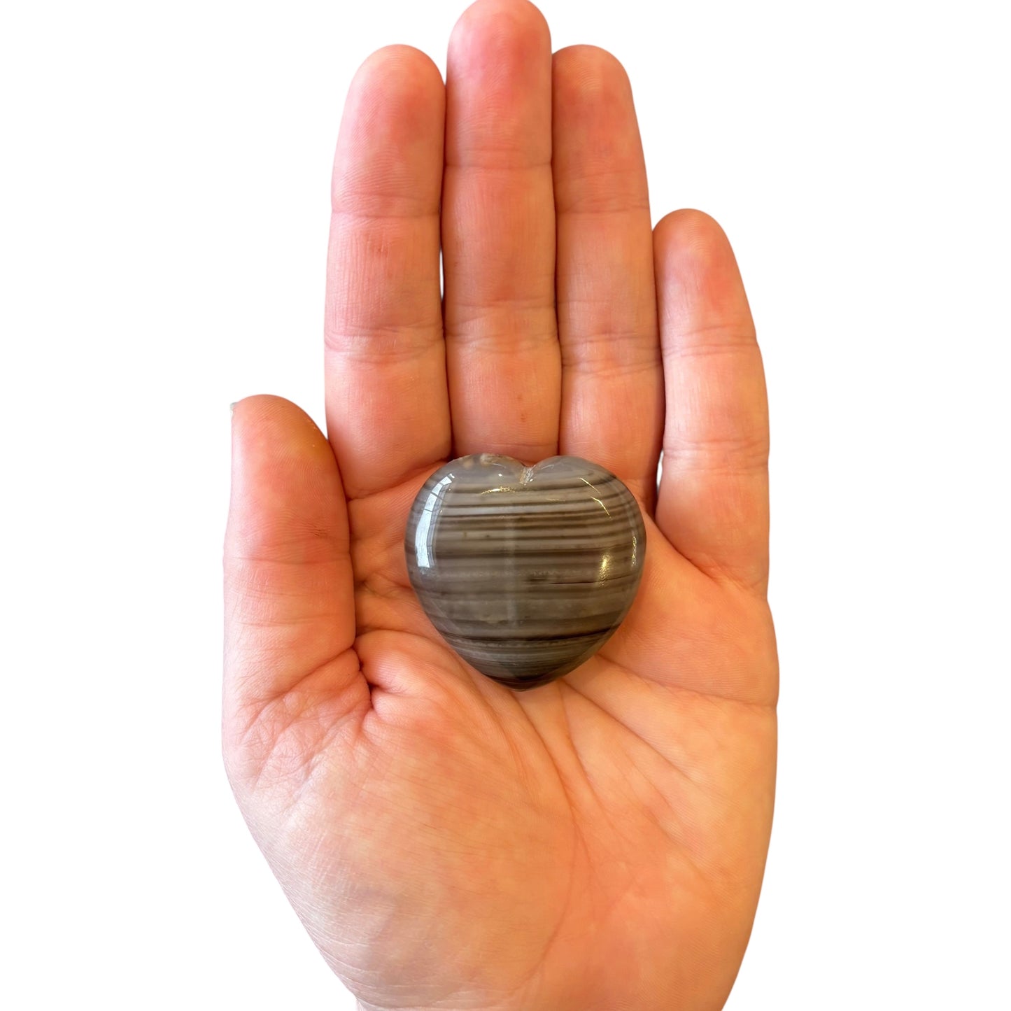 40g Black Agate Heart