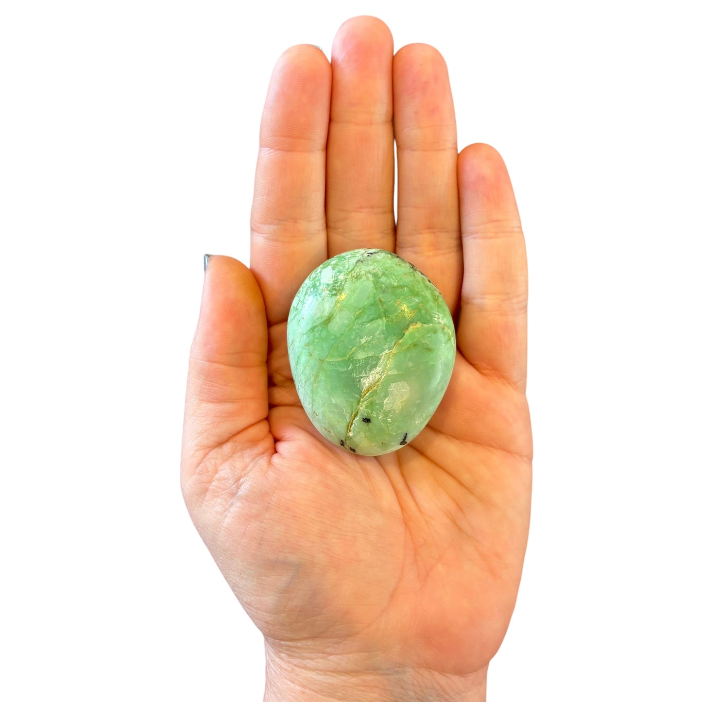 78g Green Moonstone Palm Stone