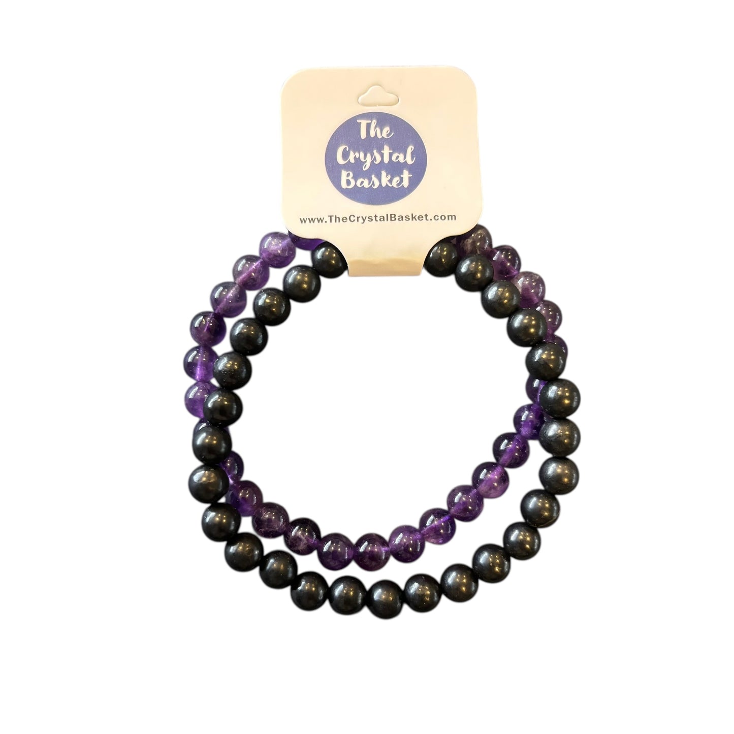 6mm Spiritual Grounding Amethyst&Shungite Bracelet Set